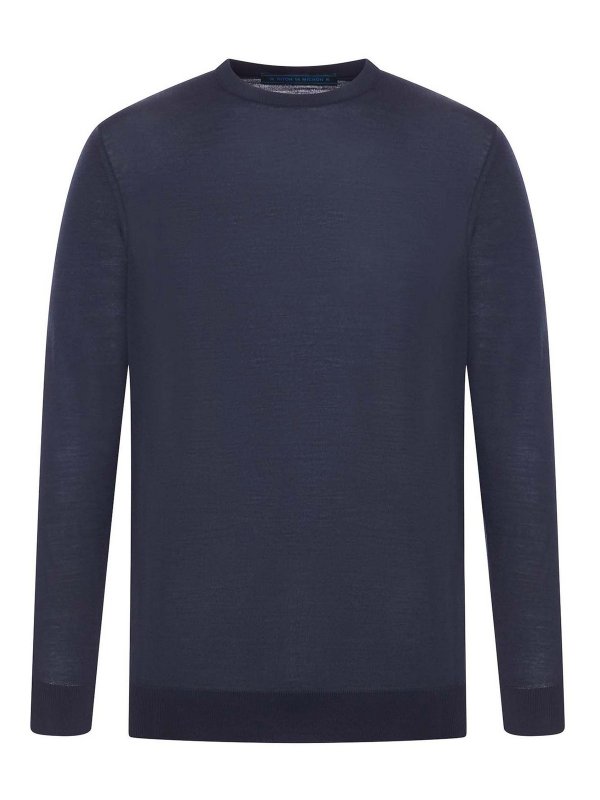 KITON: maglia collo rotondo - Maglia Girocollo In Lana 14 Micron