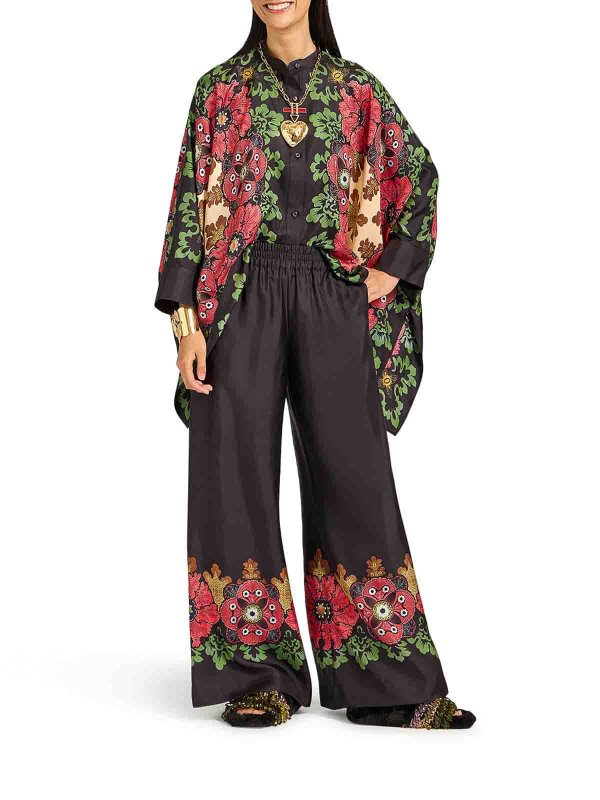 LA DOUBLEJ: casual trousers online - Silk Palazzo Trousers