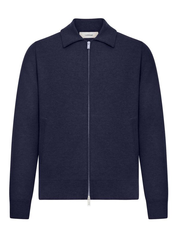 LARDINI: casual jackets - Wool Blend Jacket With Zip