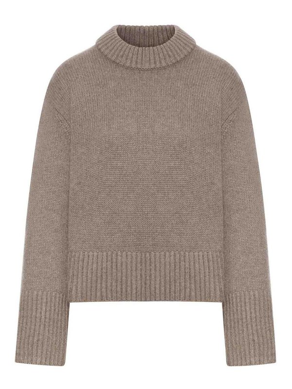 LISA YANG: Suéteres con cuello pico - Suéter Cuello Redondo - Marrón