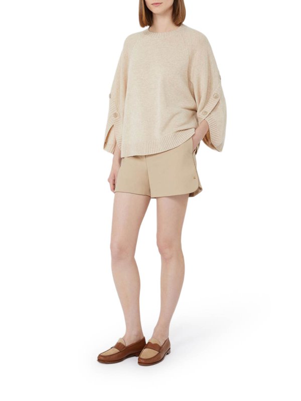 Max Mara: Strickpullover mit Rundhalsausschnitt online - Rundhalspullover - Nude