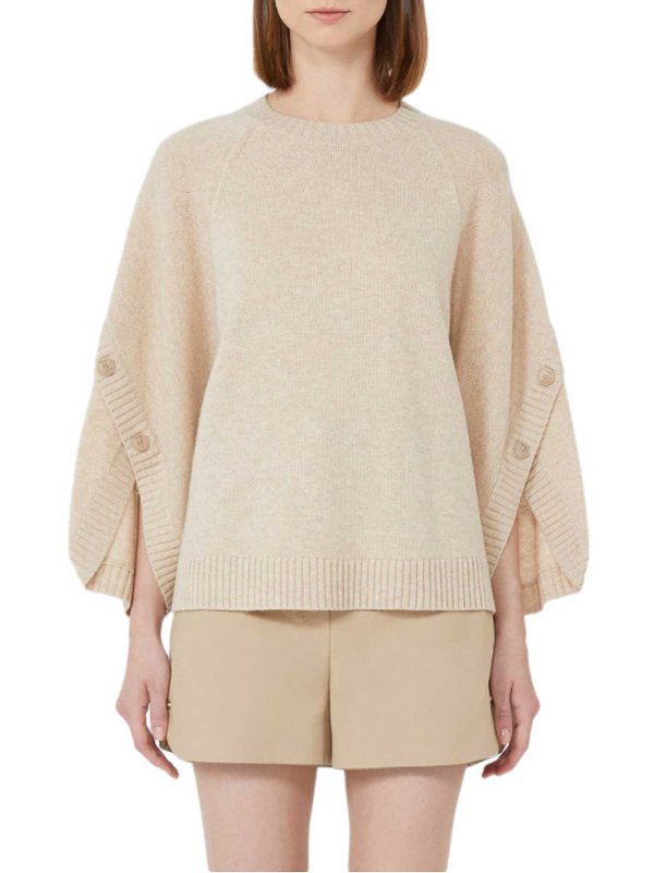 The Best Shops Max Mara: Strickpullover mit Rundhalsausschnitt - Rundhalspullover - Nude