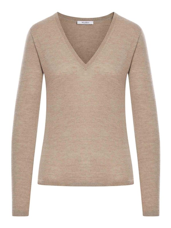 Max Mara: クルーネック - クルーネック - ヌードカラー