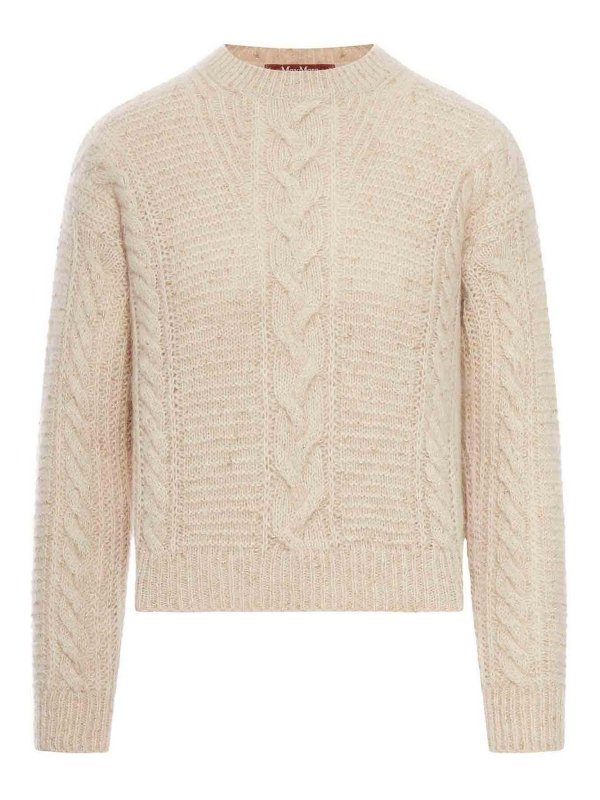 Max Mara: crew necks - Boxy Alpaca Blend Sweater