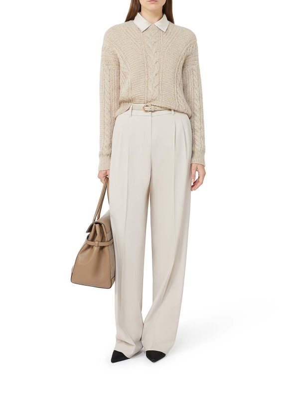 Max Mara: crew necks online - Boxy Alpaca Blend Sweater
