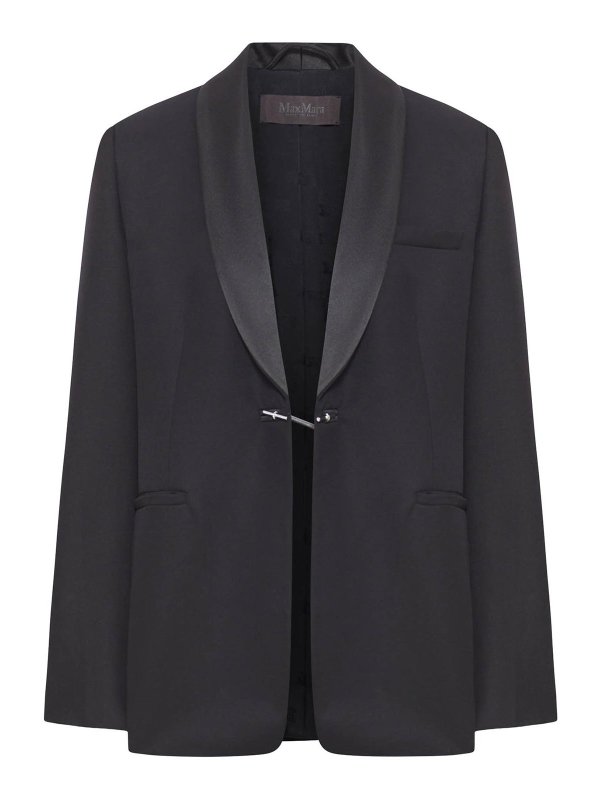 Max Mara: blazers - Wool Gabardine Blazer