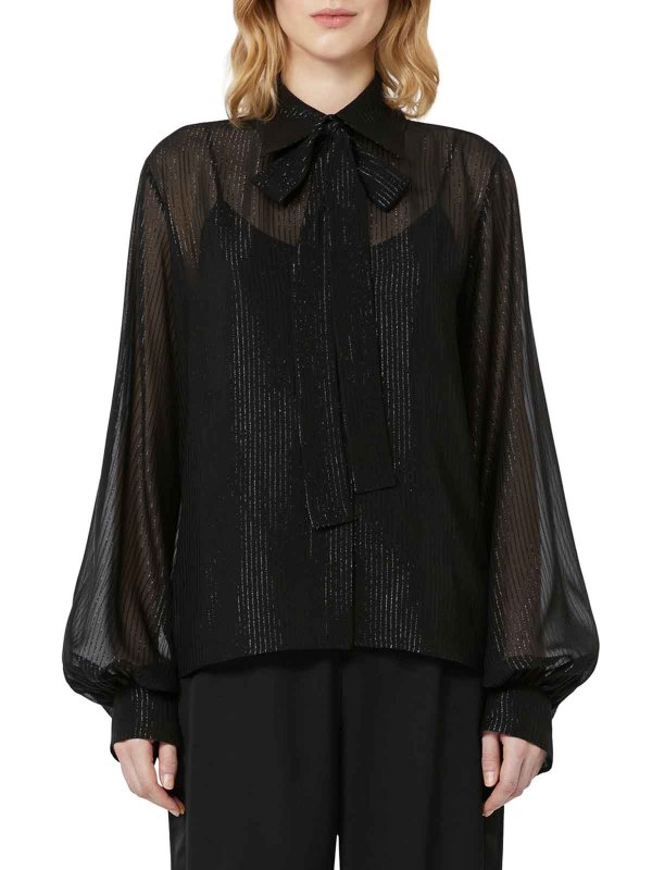 The Best Shops Max Mara: blouses - Striped Silk Chiffon Blouse