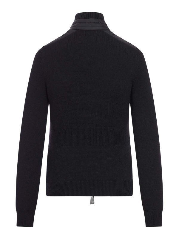 MONCLER: cardigans online - Wool Padded Cardigan With Zip