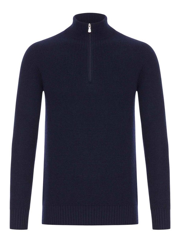 GRAN SASSO: maglia collo rotondo - Maglione Dolcevita In Lana Con Zip