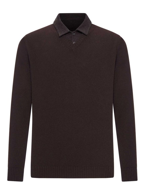 ROBERTO COLLINA: ポロシャツ - ポロシャツ - ブラウン