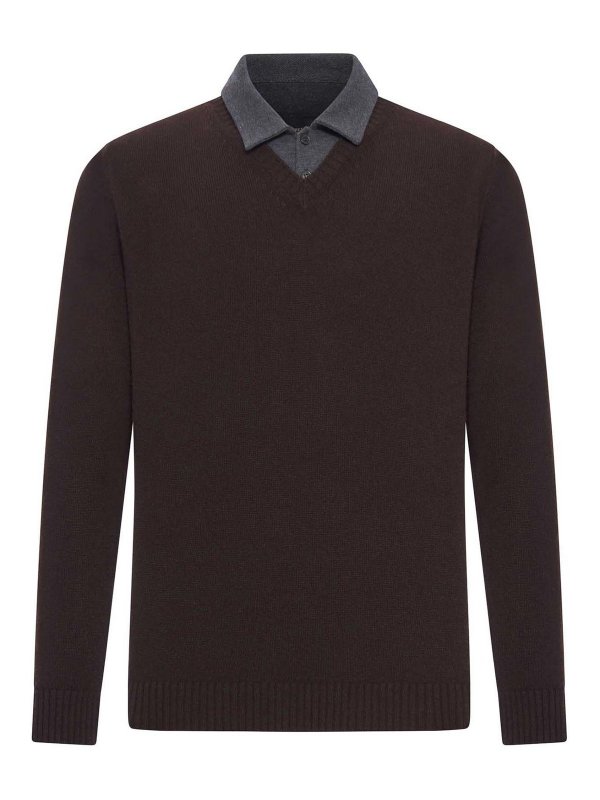 ROBERTO COLLINA: ポロシャツ - ポロシャツ - ブラウン