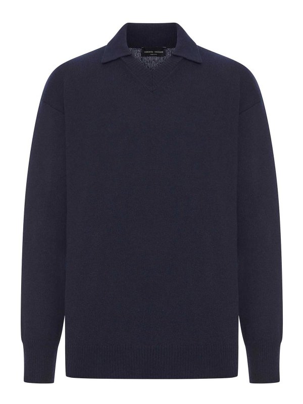 ROBERTO COLLINA: ポロシャツ - ポロシャツ - ブルー