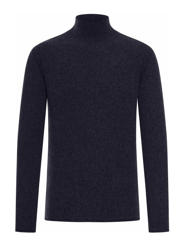 ROBERTO COLLINA: Rollkragenpullover  und Polo-Ausschnitt - Rollkragenpullover - Blau