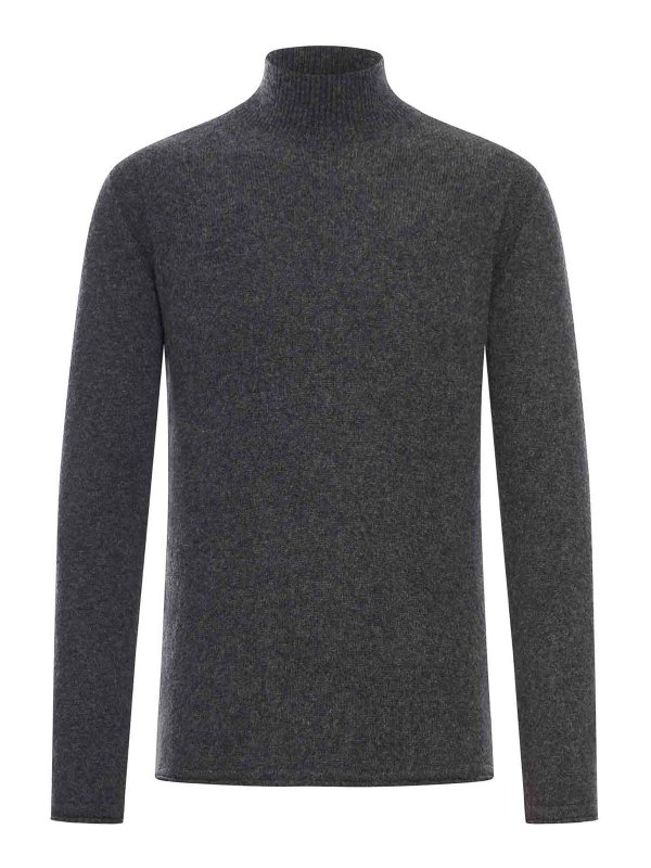 ROBERTO COLLINA: Col roulé & Col polo - Pull Col Roulé - Gris