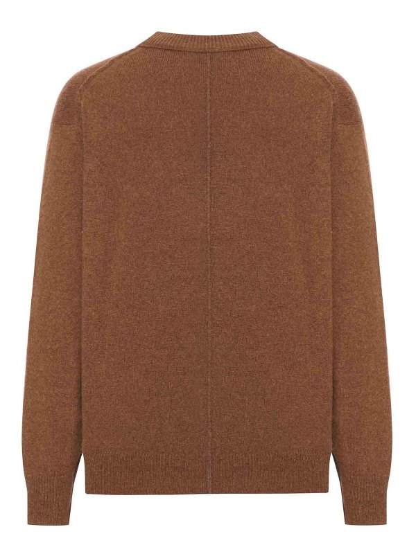 ROBERTO COLLINA: cardigans online - Wool Cardigan With Contrast Stitching