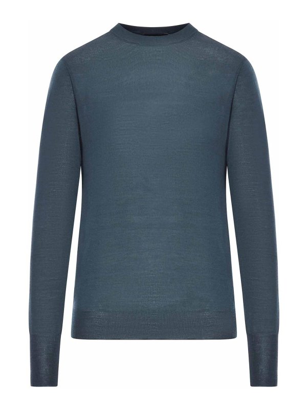 ROBERTO COLLINA: Strickpullover mit Rundhalsausschnitt - Rundhalspullover - Grün