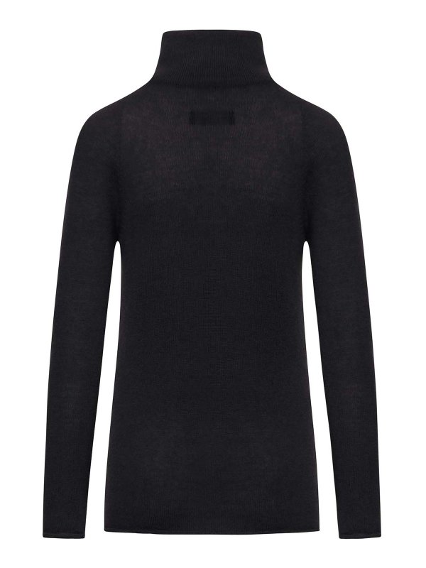 ROBERTO COLLINA: Strickpullover mit Rundhalsausschnitt online - Rundhalspullover - Schwarz