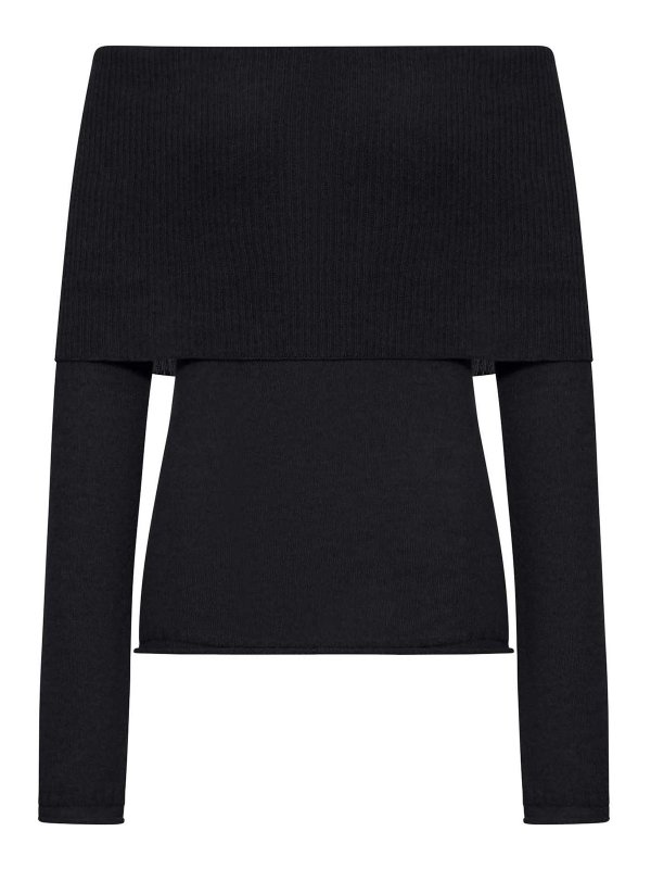 ROBERTO COLLINA: Strickpullover mit Rundhalsausschnitt - Rundhalspullover - Schwarz