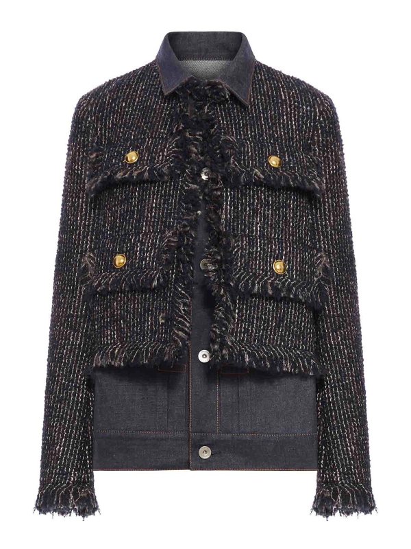 Sacai: Chaquetas casual - Chaqueta Casual - Azul