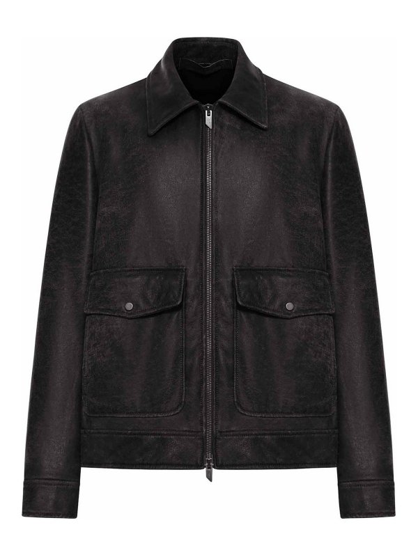 SALVATORE SANTORO: レザージャケット - レザージャケット - 黒