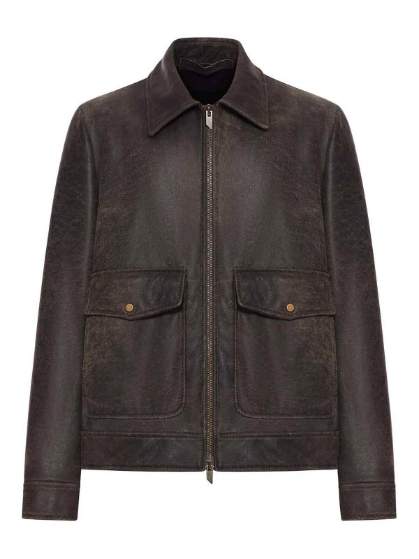 SALVATORE SANTORO: レザージャケット - レザージャケット - ブラウン
