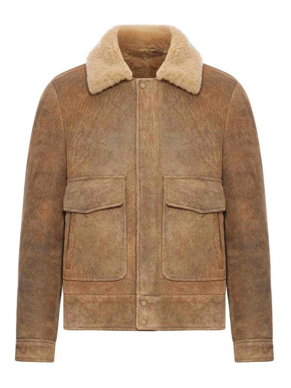 SALVATORE SANTORO: Vestes en cuir - Blouson En Cuir - Marron