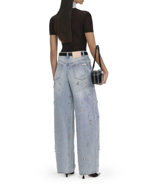 The Best Shops Self Portrait: flared jeans - Embellished Wide Leg Jeans