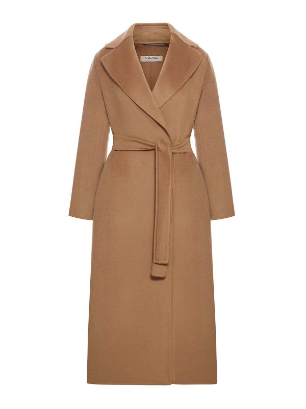 S MAX MARA: long coats - Wool Drap Robe Coat