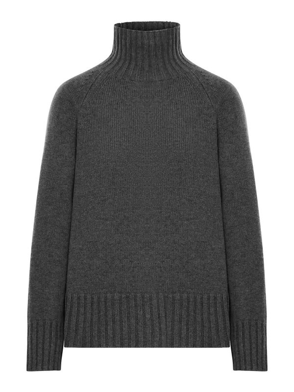S MAX MARA: Strickpullover mit Rundhalsausschnitt - Rundhalspullover - Grau
