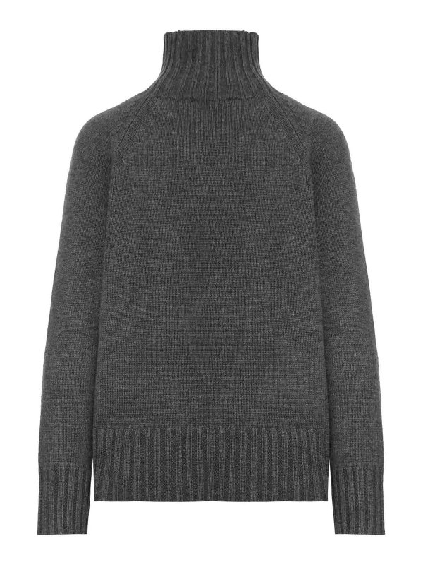 S MAX MARA: Strickpullover mit Rundhalsausschnitt online - Rundhalspullover - Grau