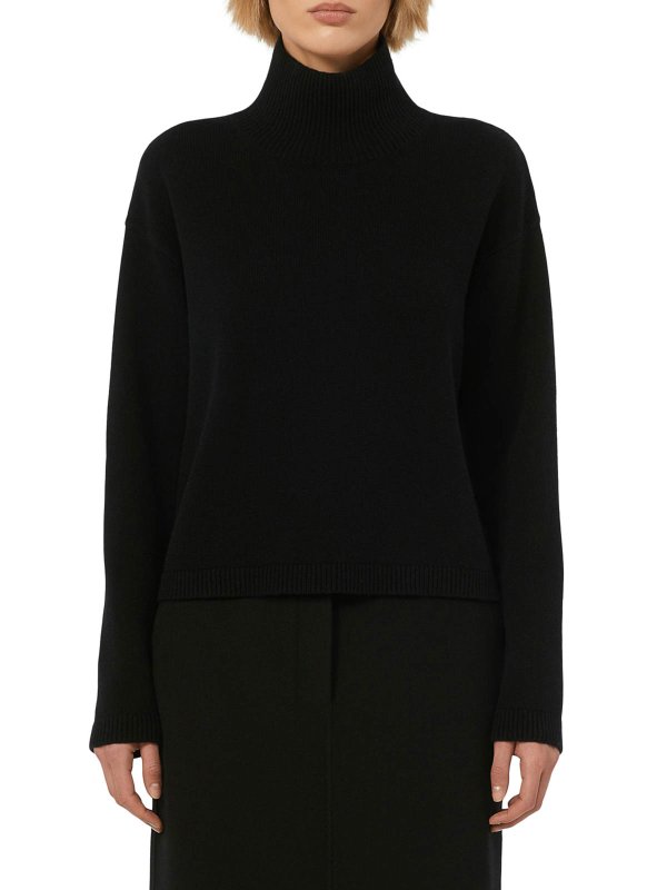 S MAX MARA: Rollkragenpullover  und Polo-Ausschnitt online - Rollkragenpullover - Schwarz