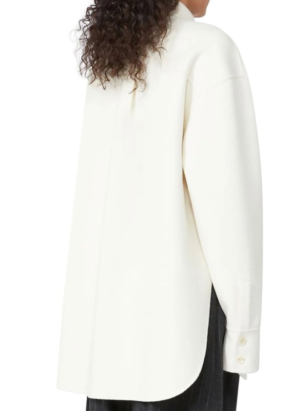 The Best Shops SPORTMAX: shirts - Oversized Riber Wool Shirt