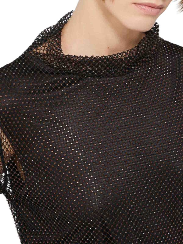 SPORTMAX buy online Rhinestone Mesh T-Shirt