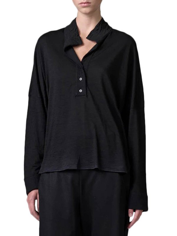 The Best Shops TRANSIT: polo shirts - Oversized Polo Shirt In Wool Jersey