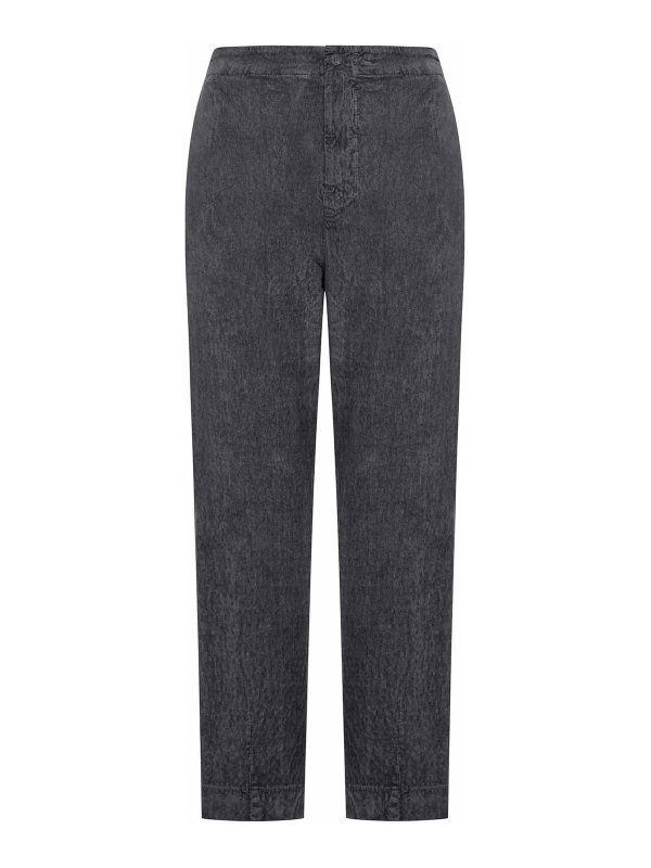 TRANSIT: casual trousers - Regular Fit Velvet Ribbed Trousers