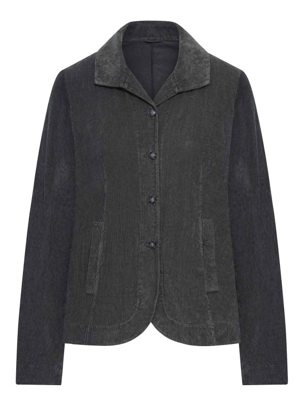 TRANSIT: casual jackets - Flared Velvet Ribbed Jacket