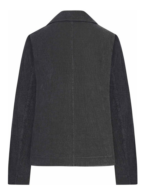 TRANSIT: casual jackets online - Flared Velvet Ribbed Jacket