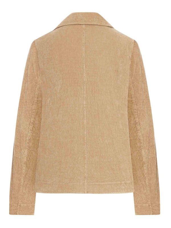 TRANSIT: casual jackets online - Flared Velvet Ribbed Jacket