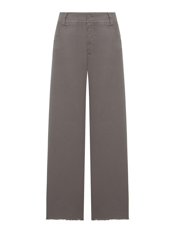 TRANSIT: casual trousers - Wide-Leg Trousers In Stretch Cotton Blend