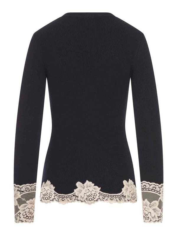 VALENTINO GARAVANI: cardigans online - Cashmere Cardigan With Lace Inserts