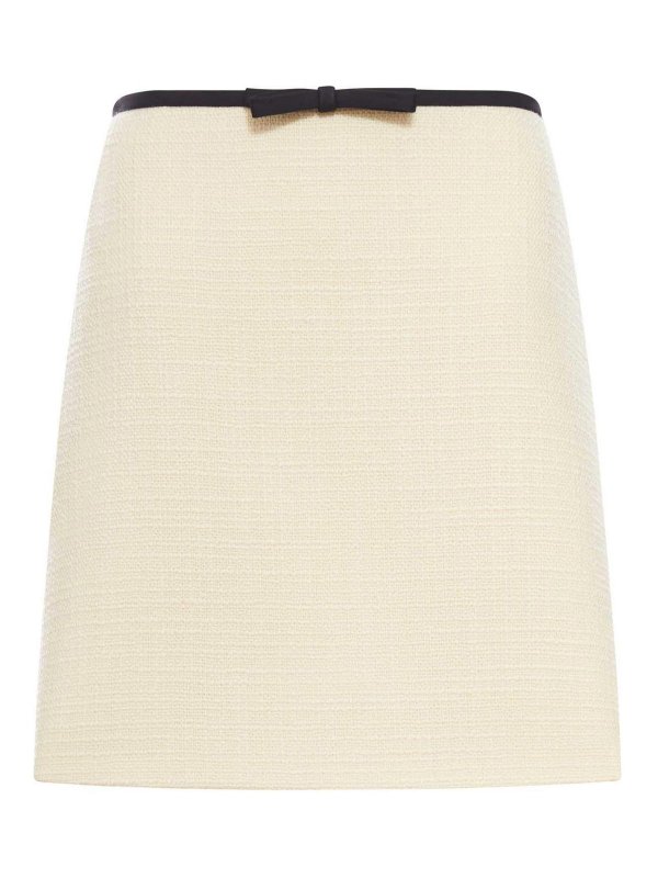 VALENTINO GARAVANI: flared jeans - Wool Tweed Skirt With Bow