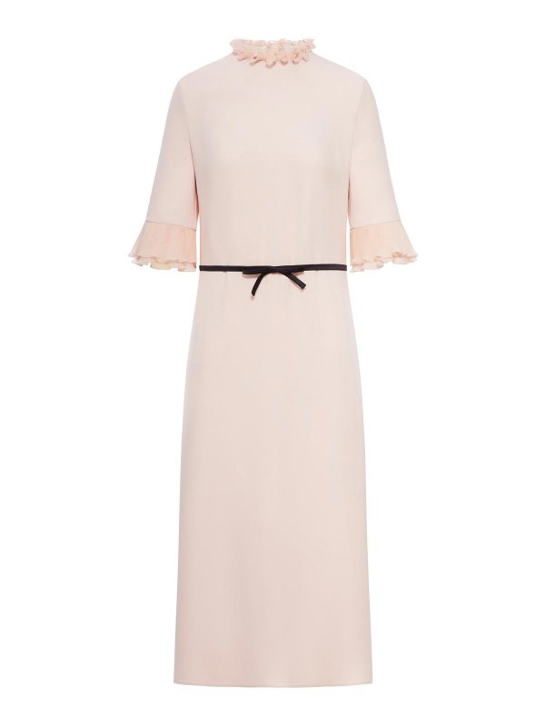 VALENTINO GARAVANI: ニーレングスドレス - 膝丈ドレス - ヌードカラー