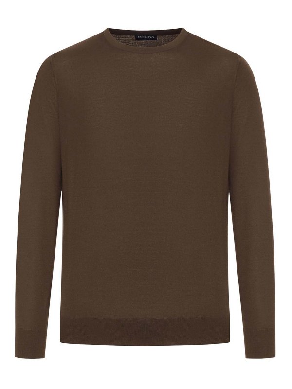 ZEGNA: Pull col rond - Pull Col Rond - Marron