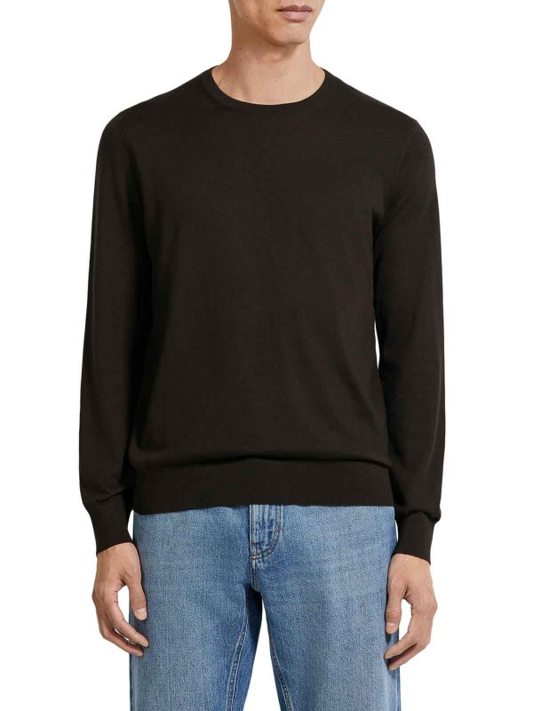 ZEGNA: Suéteres con cuello pico online - Suéter Cuello Redondo - Marrón