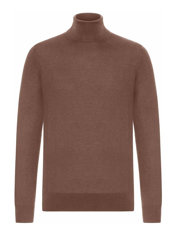 ZEGNA: Strickpullover mit Rundhalsausschnitt - Rundhalspullover - Braun