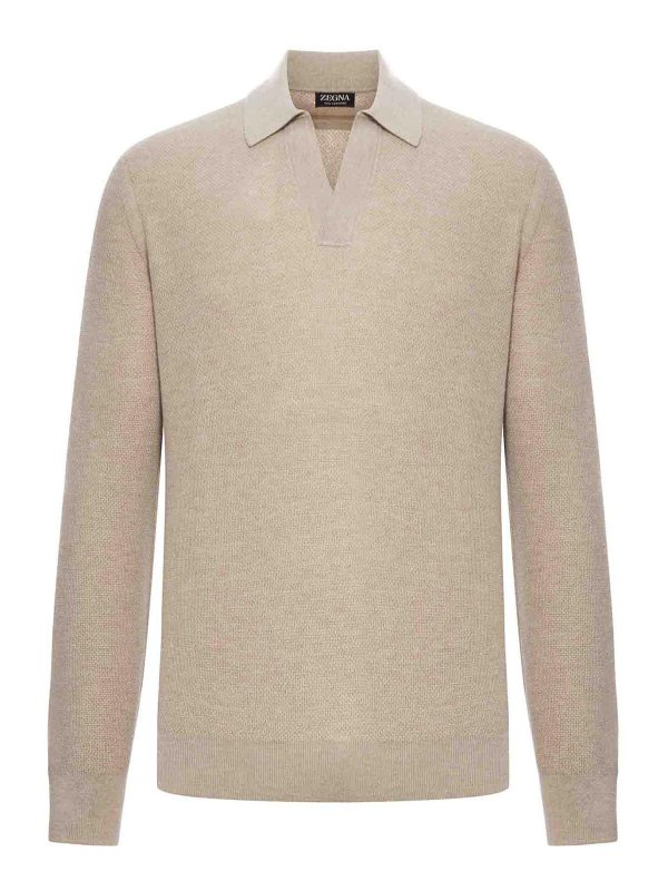 ZEGNA: ポロシャツ - ポロシャツ - ヌードカラー