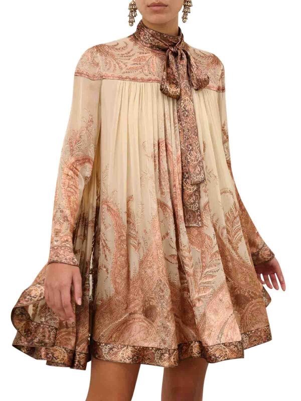 ZIMMERMANN: abiti corti online - Miniabito ipnotico con maniche Batman