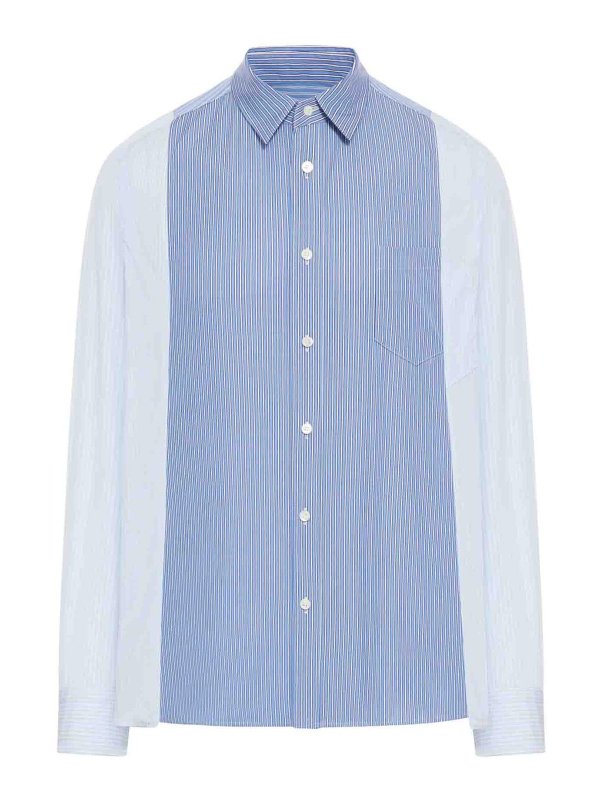 Sacai: shirts - Striped Cotton Poplin Shirt
