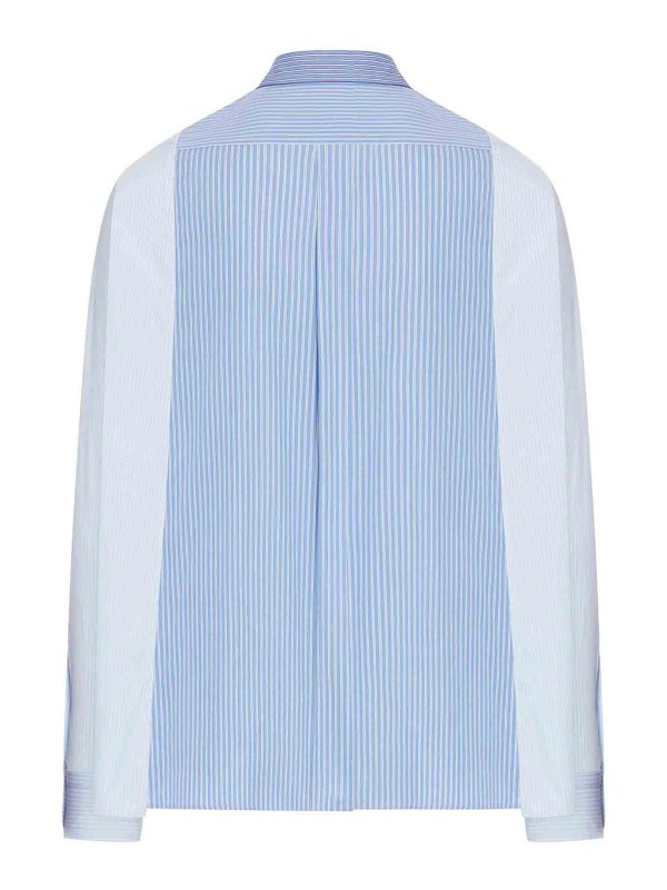 Sacai: shirts online - Striped Cotton Poplin Shirt