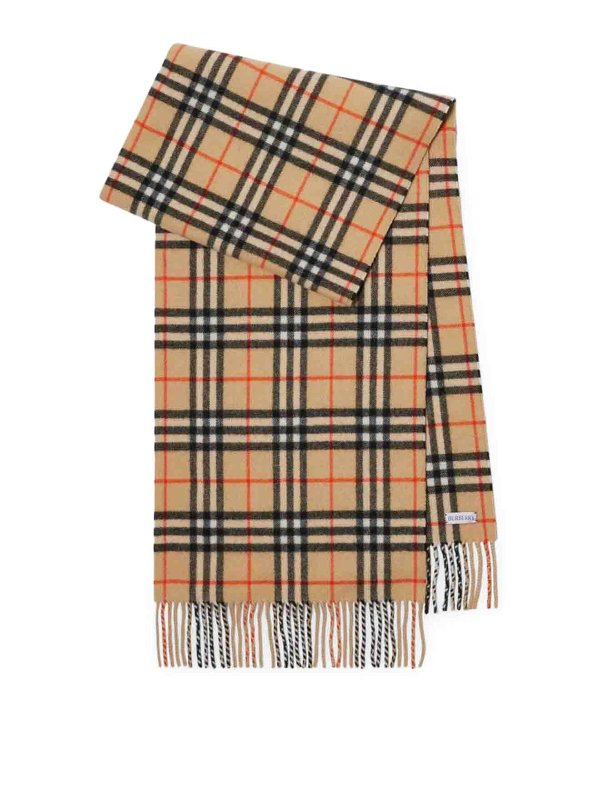 BURBERRY: scarves - Check Cashmere Scarf